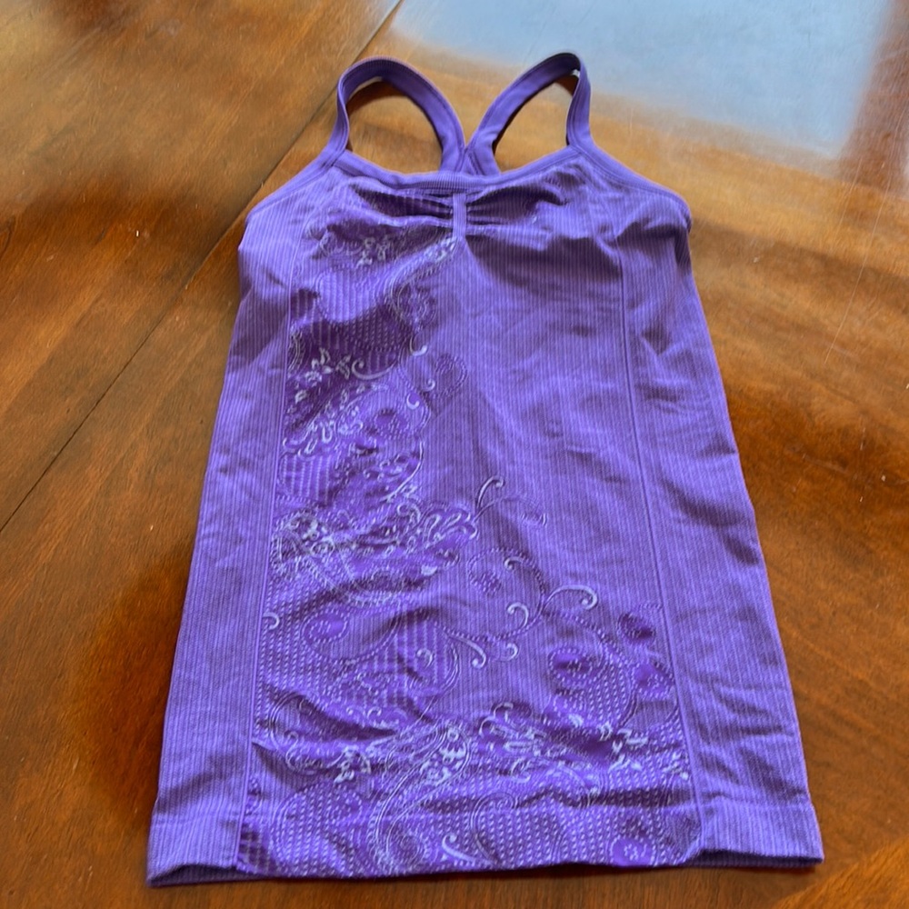 Athleta, size small tank top with built-in sports bra, purple